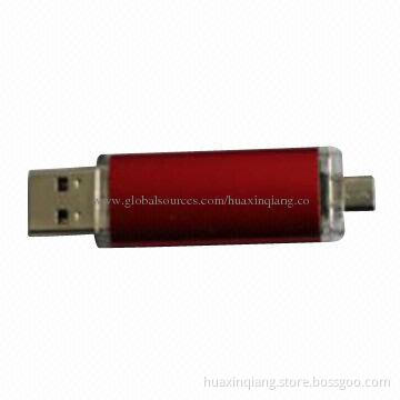 Smartphone OTG USB Flash Drive, 128MB-64GB Capacity, Plastic Housing, 5 Years Warranty